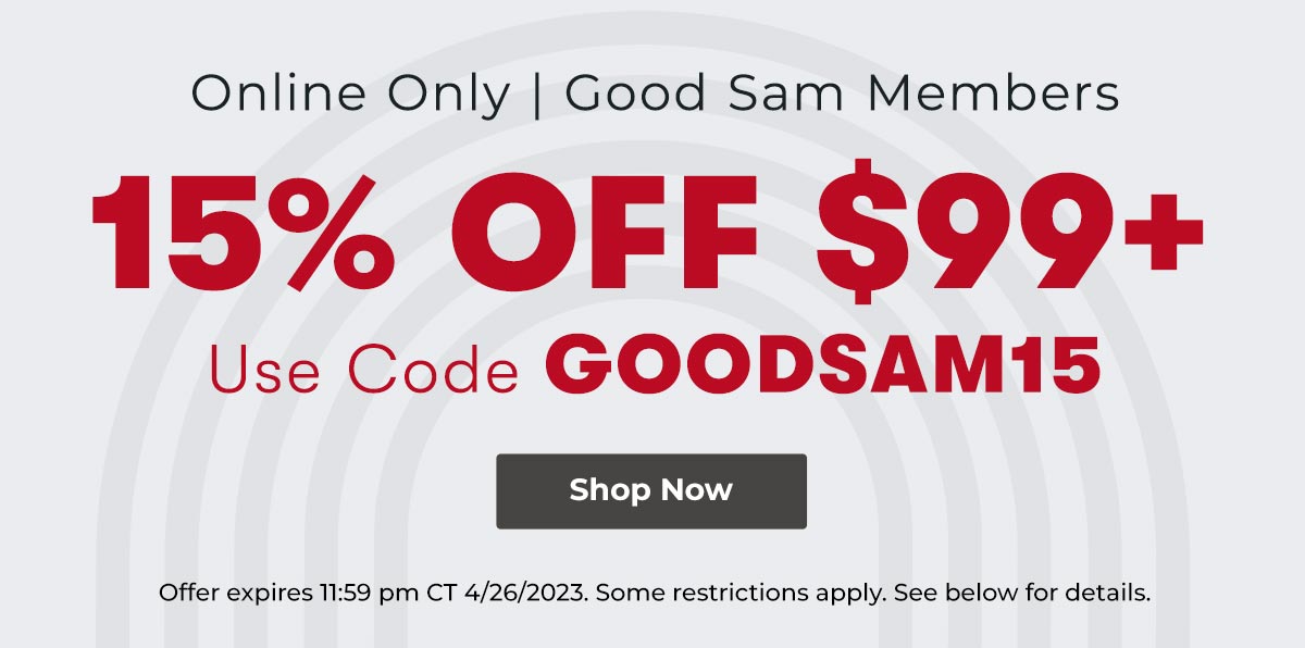 online only | God Sam Members - 15% OFF $99 plus Use code GOODSAM15